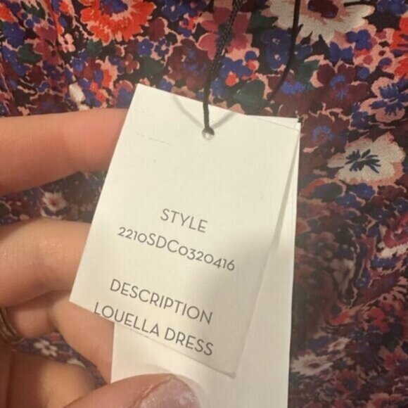 NWT- VERONICA BEARD -Louella Floral Print Long Sleeve Dress In Berry Multi - Picture 8 of 13